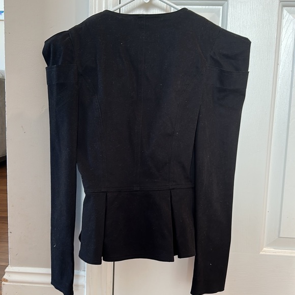 Betsey Johnson peplum asymmetrical zip up blazer size 0 - Picture 5 of 5